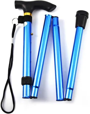 Obrázok produktu pre Turistické palice – hliníkové – nastaviteľné a skladacie – protišmykové – vhodné do každého terénu – 85–95 cm – modré