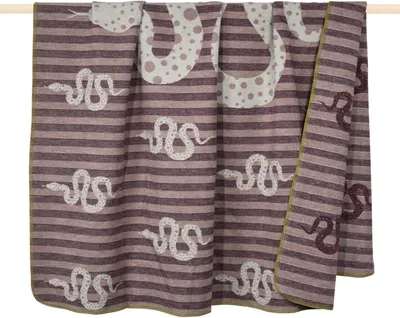 Produktbild von PAD Wohndecke SNAKE bordeaux 150 x 200 cm Baumwollmischung weich gestreift