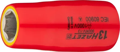 Produktbild von Hazet Steckschlüsseleinsatz, schutzisoliert 1/2 (12,5 mm) Vierkant hohl, Außen Sechskant-Tractionsprofil, SW 13 mm