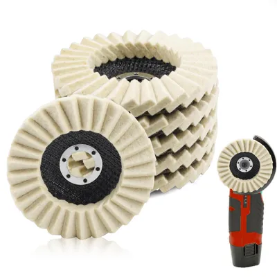 Polierscheibe 125 mm, Filz, 5 Stück für Winkelschleifer