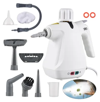 Produktbild von Dampfreiniger 1000W, Hochtemperatur 150°C, 3.0 Bar Druck, Handdampfreiniger mit 10-teiligem Zubehör für Teppiche, Fenster, Glas und Vorhänge