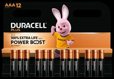 Image de Duracell Plus Aaa X12 Longue Durée, Puissance Fiable - Duracell