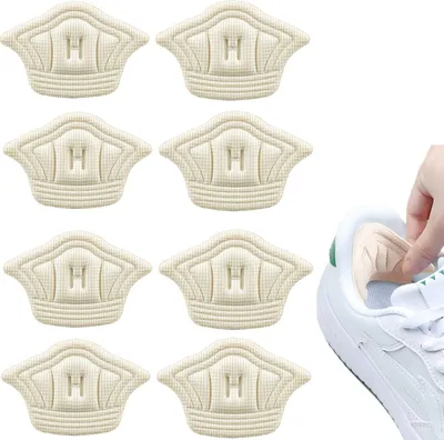 Produktbild von 4 Paar Fersenpolster Anti-Slip Fersenhalter Fersenschutz Schuh Polster Fersenkissen Stern Weiß