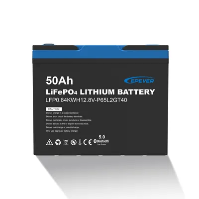 Produktbild von EPEVER® Lithium Batterie 12,8V 50Ah – mit integriertem BMS, Selbstheizung unter 0°C, A-Klasse LiFePO4-Zellen, 0% MwSt.