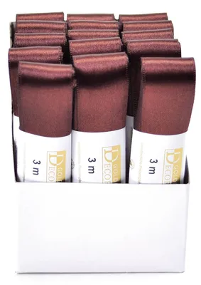 Produktbild von Goldina Doppelsatin Band, braun, 25mm x 3m