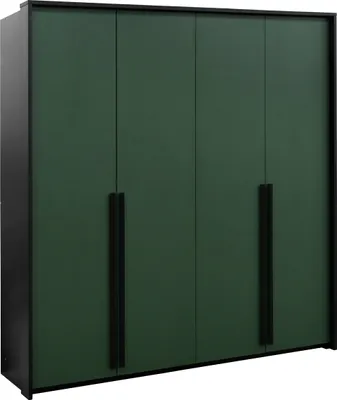 Produktbild von BETTSO Drehtürenschränke Kleiderschrank Schrank GENUA 210 mit schwarzen Griffen / grün