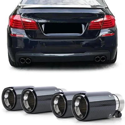 Für BMW 5er F10 F11 2010-2016 Auspuff Endrohr 4-Rohr 90mm Sport Carbon Schwarz in der Farbe Carbon von Carparts-Online GmbH