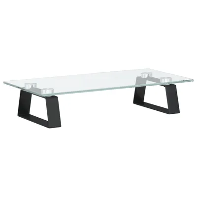 Zdjęcie produktu dla Podstawka Pod Monitor, Czarna, 40X20X8 Cm, Szkło I Metal Lumarko!