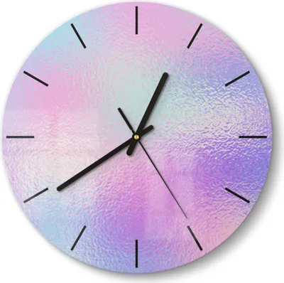 Produktbild von DEQORI Glasuhr Ø30 cm Modern 'Milchglas vor Pastell' Wanduhr Glas Uhr Design leise