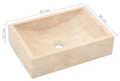 Produktbild von vidaXL Waschbecken 45x30x12 cm Marmor Hochglanz-Creme