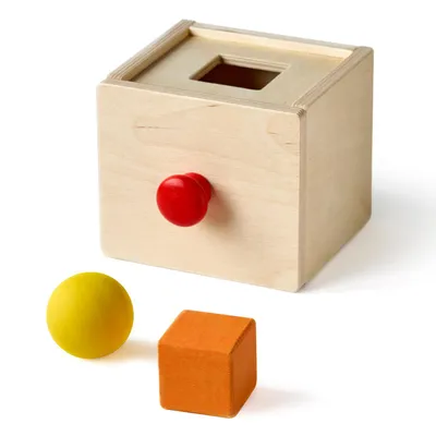 Image de Ulanik : Jouet en bois Montessori, "Boîte à cubes et à boules"