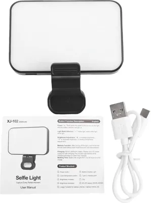 Zdjęcie produktu dla Podświetlenie telefonu 3 temperatury barwowe Wysoka jasność 10 poziomów jasności Obrotowa o 360° przenośna lampka do selfie do wideokonferencji Transmisja na żywo