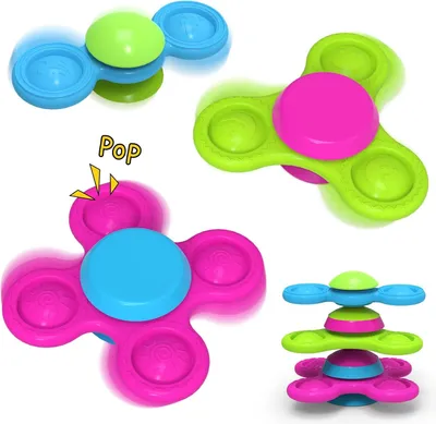 Produktbild von Fidget Spinner Spielzeug Sinnlichkeits-Spielzeug Saugnapf Set 3-teilig Sternchen