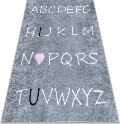 Produktbild von JUNIOR 52106.801 Alphabet für Kinder Anti-Rutsch - grau Grau 160x220 cm