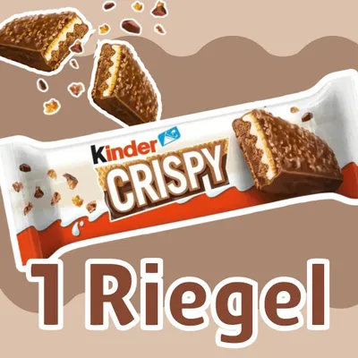 Produktbild von 1x Kinder Crispy – Knuspriger Schoko-Keks-Snack, 1x34 g
