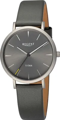 Produktbild von Regent Leder Damen Uhr Armbanduhr Quarz dunkelgrau Lederarmband D2UR2094103