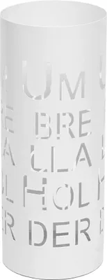 Image de Porte-parapluie HWC-C78, porte-parapluie Porte-parapluie, rond 55cm ~ écriture, blanc