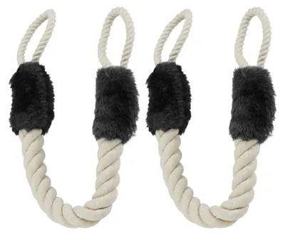 Produktbild von Relaxdays TŸrkordel Klemmschutz 2er-Set Beige-Schwarz