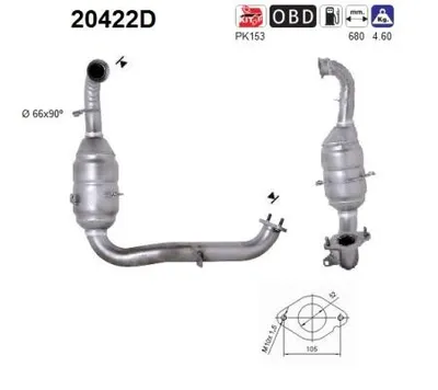 Produktbild von AS Katalysator Kat für FORD Focus II Schrägheck (DA, HCP, DP) 20422D