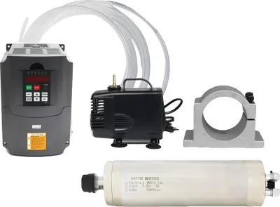 Obrázek produktu pro Vodou chlazený vřetenový motor, výkon 2,2 kW, nastavitelná rychlost až 24 000 ot./min, kompletní sada