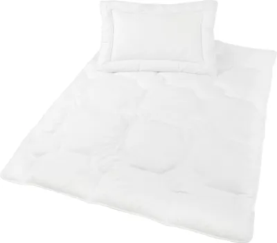 Produktbild von Bettdecken Set für Kinder / Baby, 40x60 + 100x135 cm, weiß