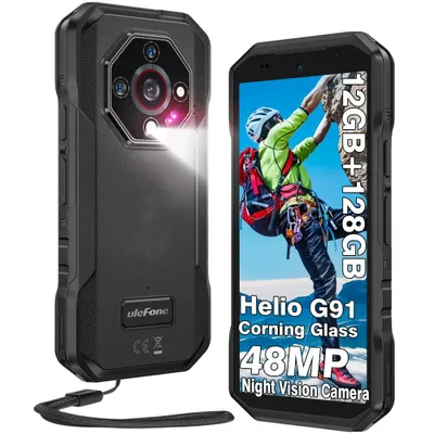Image de Ulefone Armor X32 Téléphone Portable Incassable 12Go+128Go/2To 90Hz 48MP+20MP Vision Nocturne Android 15 Smartphone 5.65'' Dual SIM 4G NFC - Noir