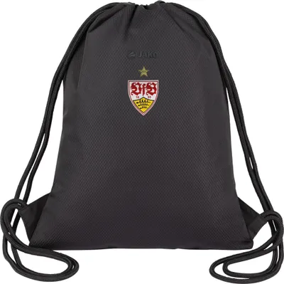 A black gym sack with a sports team logo.