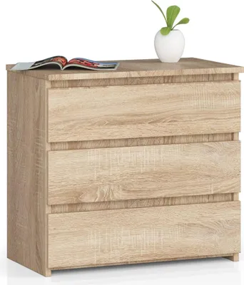 Produktbild von Akord Kommode 3 Schubladen Eiche Sonoma 60X35X57 Cm