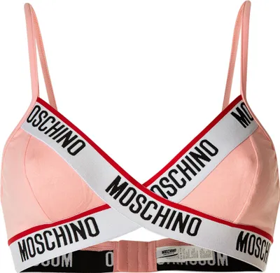 Produktbild von MOSCHINO Damen Bustier - bügellos, Bra, BH, Logo, Stretch Baumwolle Rosa M