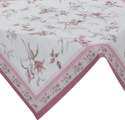 Obrázek produktu pro Ubrus Letní 6 90x90 bílý růžový Květiny Eurofirany