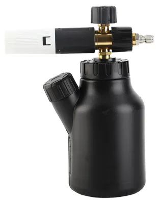 Zdjęcie produktu dla Pistolet do mycia samochodu, wytwarzający pianę. Pistolet do mycia samochodów, generujący pianę. Urządzenie do mycia samochodów, wytwarzające pianę. Pistolet pianowy do mycia samochodów z szybkozłączką 1/4 cala. Wyposażony w pojemnik pomiarowy i regulowaną dyszę, idealny do czyszczenia samochodów