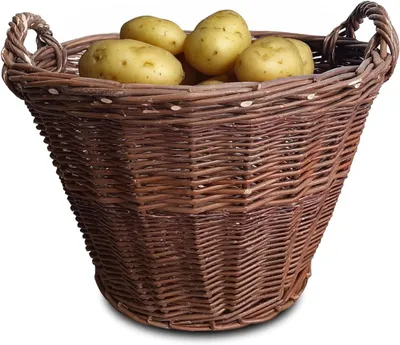 Zdjęcie produktu dla Ogrodzenia Wiklinowe Ø 45 cm Wiklinowy Kosz z Uchwytem Kosz na Plony Ziemniaki Naturalny Kosz do Przechowywania Owoców Kosz na Drewno Opałowe