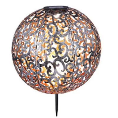 Produktbild von Kynast Garden LED SMD ciepła biała metalowa kula słoneczna o wyglądzie rdzy H 19cm