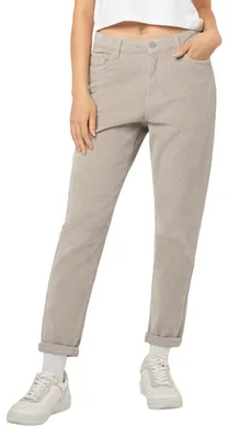 Productafbeelding van Eight 2 Nine damesbroek, model Mom Fit, van katoen met stretch, in een lichtbeige kleur (maat L)