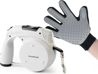 Produktbild von Pack Bürsthandschuh für Haustiere und Einziehbare Hundeleine 6 in 1 InnovaGoods