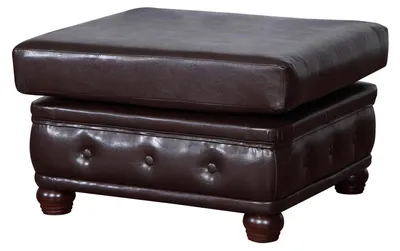 Immagine prodotto di Pouf da pavimento, poltrona lounge, poggiapiedi in pelle, pouf di design, ottomana