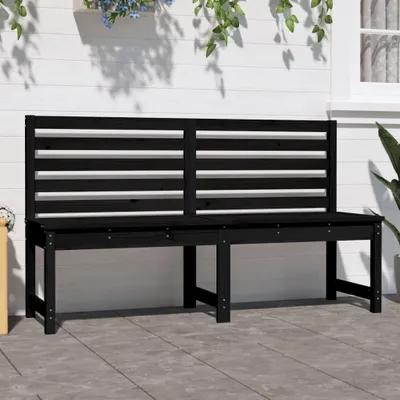 Produktbild von Möbel Gartenbank - CLORIS - Terassenbänke/Parkbank bis 240 Kg, Schwarz 157,5 cm Massivholz Kiefer - 157,5x48x91,5 cm Top5427567