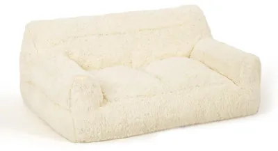 Sitzsack 2-Sitzer, plüschig, beige, 100x65x150 cm, mit Füllung