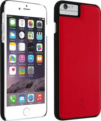Image de Akashi Étui en cuir véritable pour iPhone 6 Plus/ 6S Plus/ 7 Plus/ 8 Plus - Rouge