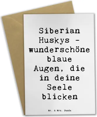 Produktbild von Mr. & Mrs. Panda Grußkarte Spruch Siberian Husky Augenzauber - Weiß - Geschenk, osterkarte, loyal, Hunderasse, Seele, treu, Hunde, Hunderassen Beschreibung, einzigartig