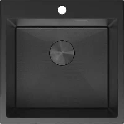 Produktbild von Mexen Solix Edelstahlspüle 1-Becken 500 x 500 mm, schwarz HC - 6407501000-70HC
