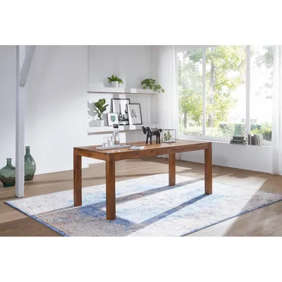 Produktbild von Esszimmer-Tisch aus Massivholz Sheesham 120cm Landhaus-Stil, dunkel-braun B/H/T ca. 120/76/60cm