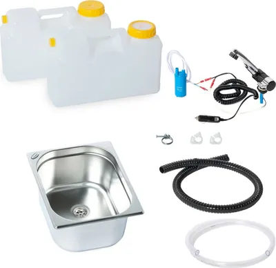 Produktbild von 12V Miniküche Campingküche Küchenblock Bausatz Spülbecken 325x265x200mm London
