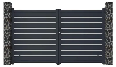Produktbild von Elektrisches Aluminium-Drehtor 305 x 183 cm hoch PRIMO anthrazit