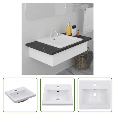 Produktbild von The Living Store Einbauwaschbecken 42x39x18 cm Keramik Weiß