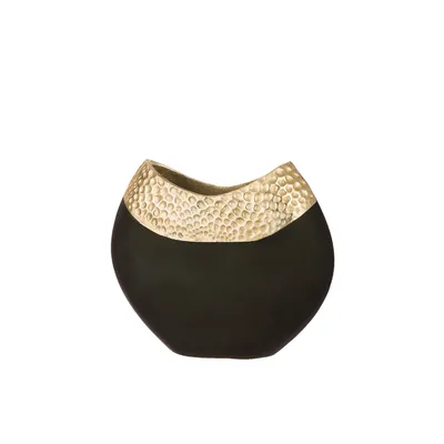 Immagine prodotto di Gilde Vase, "Imperium", Aluminium, goldfarben, schwarz, VE 1, L. 7 cm, B. 26 cm, H. 23 cm 53761