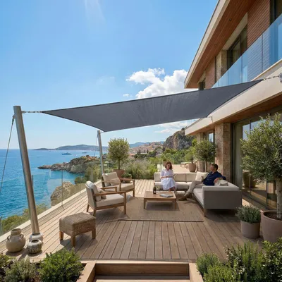 Produktbild von Jardinion Sonnensegel 3x4m Grau rechteckig – Sonnenschutz Terrasse, HDPE 180g/m², Schattensegel mit UV-Schutz, Sonnensegel Garten, Balkon und Camping