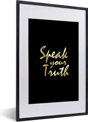 Produktbild von MuchoWow® Gerahmtes Poster Zitat - Zuversicht - Gold 40x60 cm - Poster mit Schwarzem Bilderrahmen Wandposter Rahmen Foto Bilder - Poster in Rahmen