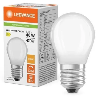 Obrázok produktu pre LED žiarovka, vláknová, pätica E27, 4,80 W, 470 lm, G45, LEDVANCE Parathom Classic, 4058075590779, 2700K, teplá biela