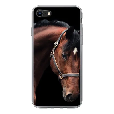 Produktbild von MuchoWow® Handyhülle Schutzhülle Hülle für iPhone 7 Pferd - Leicht - Halfter Silikon Softcase Handy Hülle - Kartenhalter